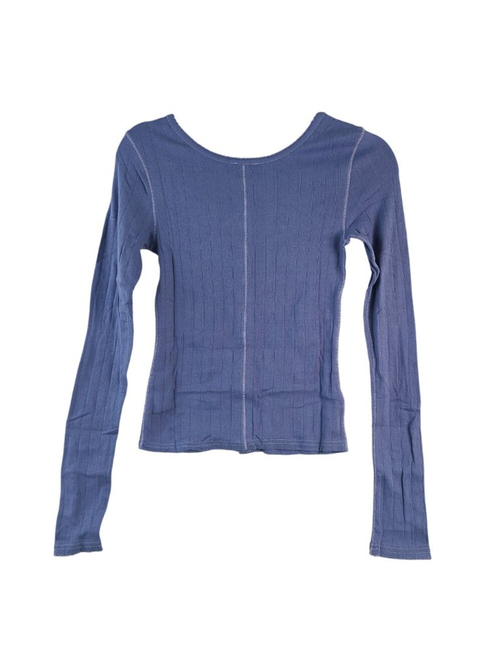 NEW Free People Intimately Long-Sleeve Button-Up Ribbed Top In Periwinkle Size S - Picture 4 of 4